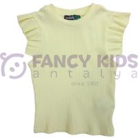 Kız Çocuk T-Shirt Kaşkorse Kolsuz T-Shirt Sarı 5-14 Yaş