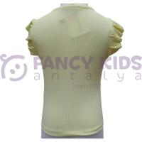 Kız Çocuk T-Shirt Kaşkorse Kolsuz T-Shirt Sarı 5-14 Yaş