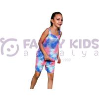 Kız Çocuk T-Shirt Şort İkili Takım Desenli Baskılı 