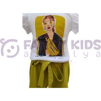 Kız Çocuk T-Shirt Şort İkili Takım Penye