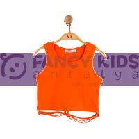 Kız Çocuk Crop T-Shirt Turuncu 
