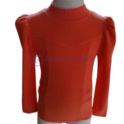 Kız Çocuk Turuncu Kaşkorse Uzun Kol Bluz – Esnek Tam Kalıp, Şık ve Rahat