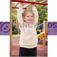 Kız Çocuk Yarım Boğazlı Kendinden Desenli Bluz