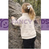 Kız Çocuk Yarım Boğazlı Kendinden Desenli Bluz