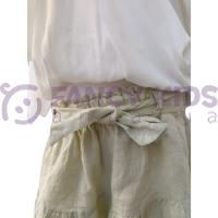 Kız Çocuk Yeşil Çiçek Desenli Askılı Bluz Şort İkili Takım