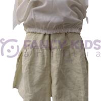 Kız Çocuk Yeşil Çiçek Desenli Askılı Bluz Şort İkili Takım