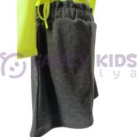 Kız Çocuk Yeşil Kırçıllı Örme Kışlık Etek – Cepli, Bel Lastikli ve Bağcıklı