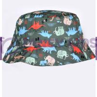 1-3 Yaş Erkek Fötr Dinozor Desenli Fötr Maksi Yazlık - Çocuk Havuz Şapkası - Deniz Şapkası  