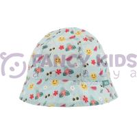 1-3 Yaş Kız Bebek Karpuz Ve Güneş Desenli Fötr Maksi Yazlık - Çocuk Havuz Şapkası - Deniz Şapkası