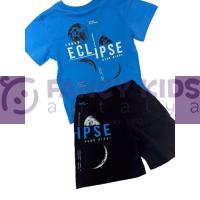 4-8 Yaş Erkek Çocuk İkili Takım Dark Night Eclipse T-Shirt Şort