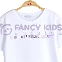 7-14 Yaş Kız Çocuk İkili Takım Parlak Baskılı T-Shirt - Şort 