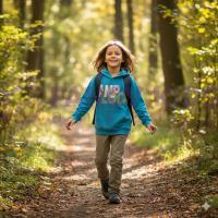 Erkek Çocuk Baskılı Kanguru Cepli Kapüşonlu Petrol Yeşili Sweatshirt – Pamuklu Rahat Regular Kalıp