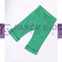 9-48 Ay Kız Çocuk Pantolon Kot Kumaş Yeşil