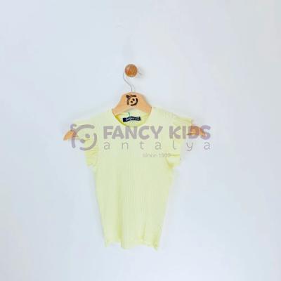 5-14 Yaş Kız Çocuk T-Shirt Kaşkorse Kolsuz T-Shirt Sarı